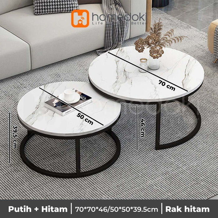 Homdoki Meja Teh Minimalis / Meja Kopi / Meja Tamu / Meja Bundar /Meja Sederhana Modern