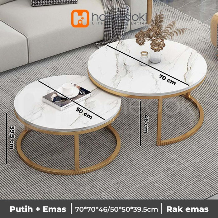 Homdoki Meja Teh Minimalis / Meja Kopi / Meja Tamu / Meja Bundar /Meja Sederhana Modern