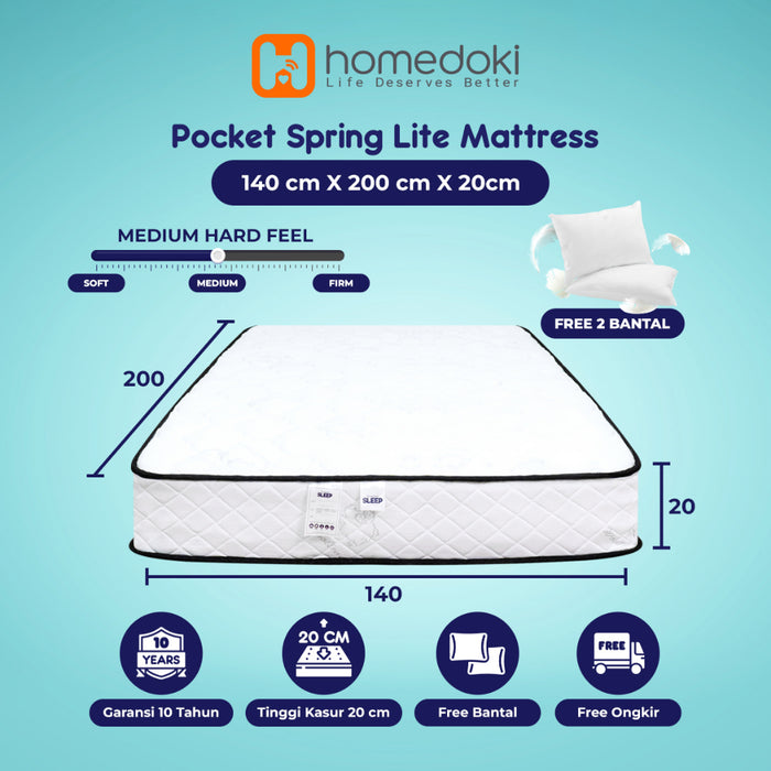 Homedoki Kasur Spring Bed / Matras Kasur / Tebal 20cm / Spring Bed 180x200