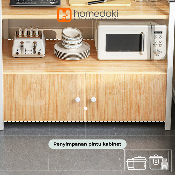 Homedoki Rak Piring / Rak susun serbaguna / Rak Oven / Lemari dapur / Rak dapur / Lemari piring