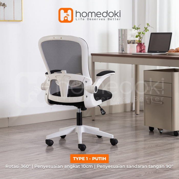 Homedoki Kursi Kantor / Kursi Gaming / Kursi Putar / Kursi Kantor Hidrolik / Kursi Jaring / Kursi Ergonomis