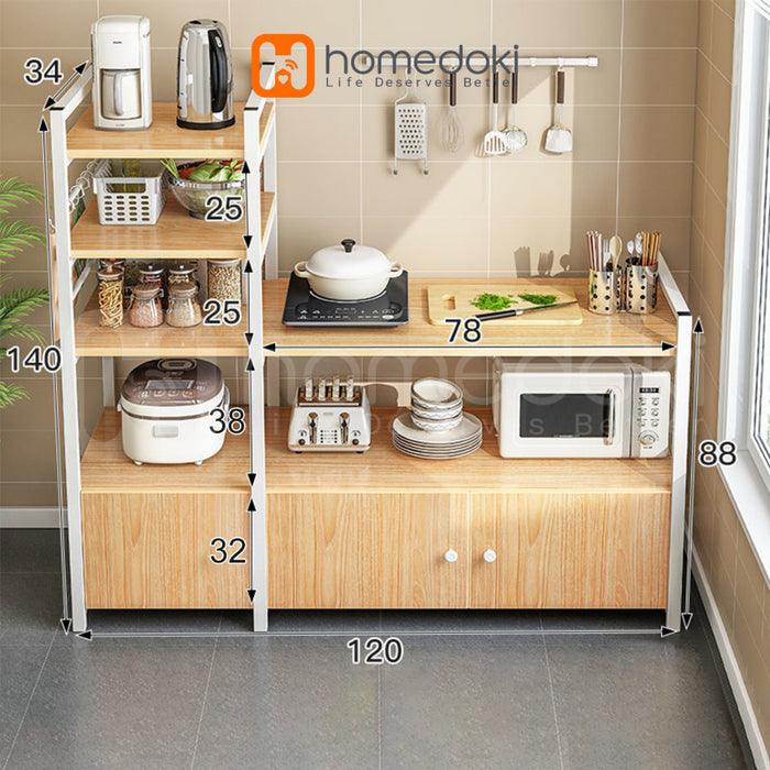 Homedoki Rak Piring / Rak susun serbaguna / Rak Oven / Lemari dapur / Rak dapur / Lemari piring