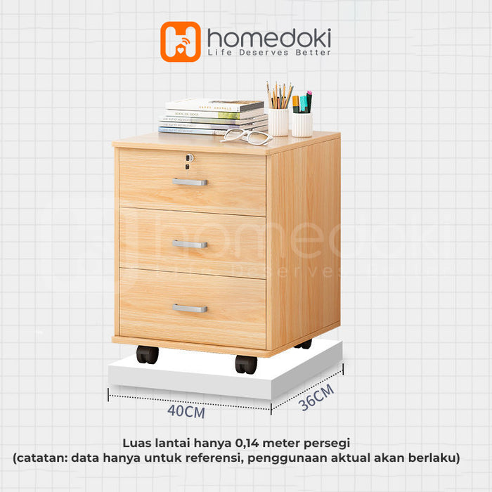 Homedoki Lemari Laci Penyimpanan / Nakas Ruang Kerja / Nakas Meja Kamar Tidur / Meja Nakas Minimalis