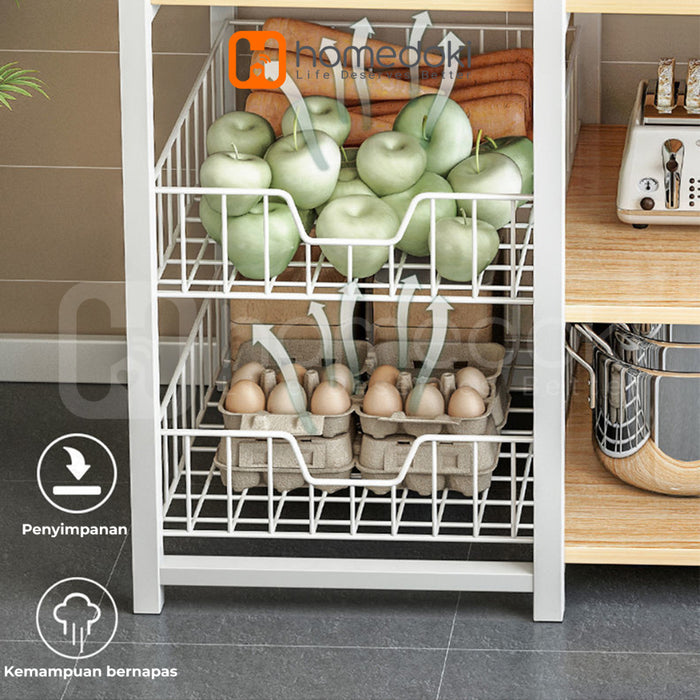 Homedoki Rak Piring / Rak susun serbaguna / Rak Oven / Lemari dapur / Rak dapur / Lemari piring