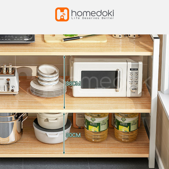 Homedoki Rak Piring / Rak susun serbaguna / Rak Oven / Lemari dapur / Rak dapur / Lemari piring