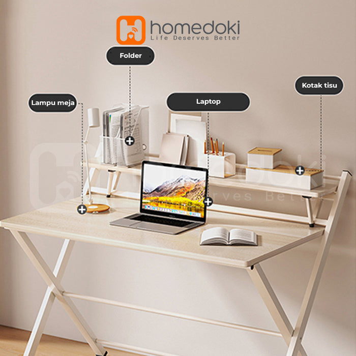 Homedoki Meja Belajar Lipat / Meja Lipat Portable / Meja Kantor / Meja Kerja Minimalis  / Meja Portable