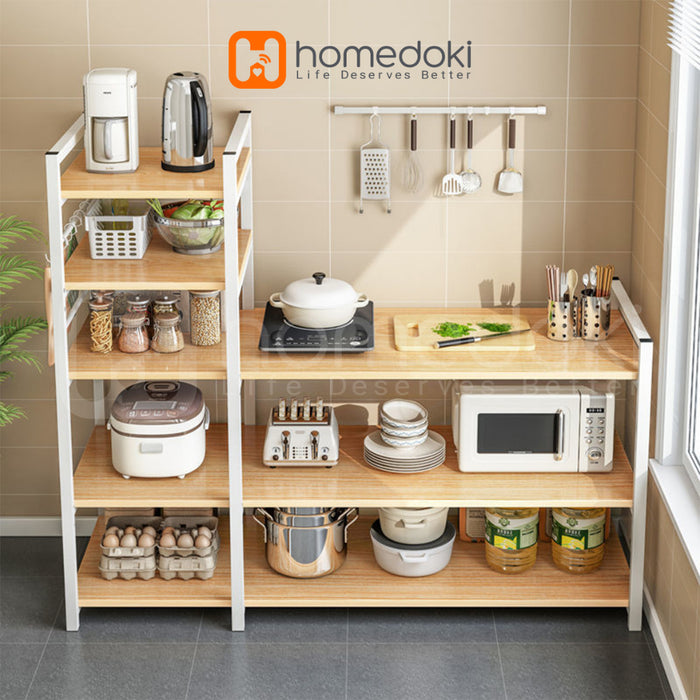 Homedoki Rak Piring / Rak susun serbaguna / Rak Oven / Lemari dapur / Rak dapur / Lemari piring