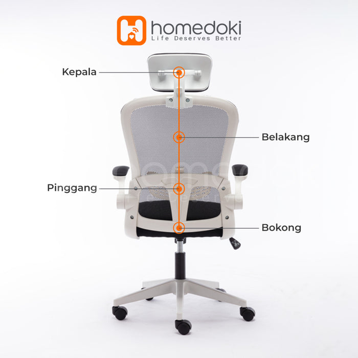 Homedoki Kursi Kantor / Kursi Gaming / Kursi Putar / Kursi Kantor Hidrolik / Kursi Jaring / Kursi Ergonomis
