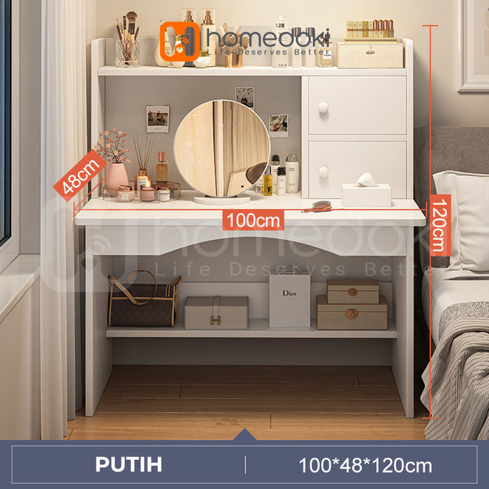 Homedoki Meja Belajar / Meja Kantor / Meja Rias Minimalis / Meja Rias Aesthetic / Meja Rias Putih
