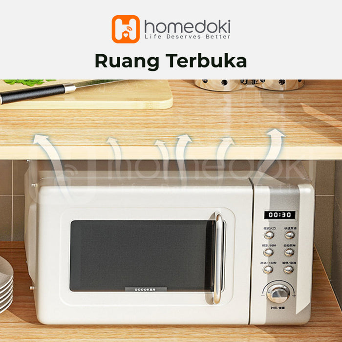 Homedoki Rak Piring / Rak susun serbaguna / Rak Oven / Lemari dapur / Rak dapur / Lemari piring