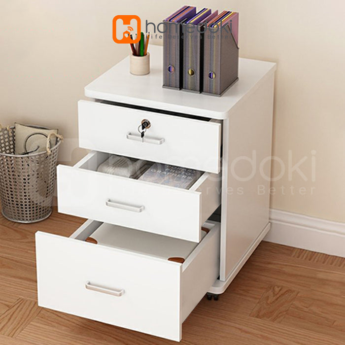 Homedoki Lemari Laci Penyimpanan / Nakas Ruang Kerja / Nakas Meja Kamar Tidur / Meja Nakas Minimalis