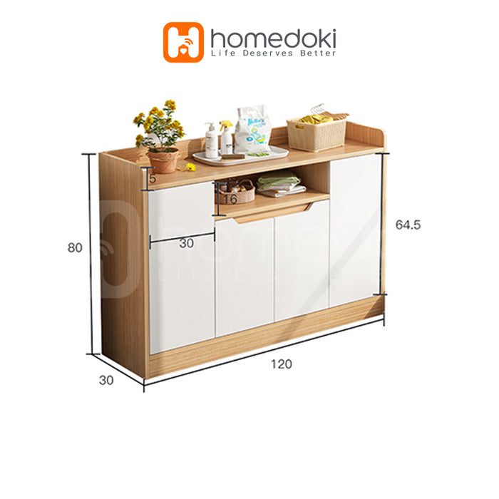 Homedoki Lemari Dapur Minimalis / Kabinet Dapur / Rak Serbaguna / Lemari Piring / Lemari Multifungsi