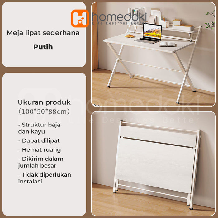 Homedoki Meja Belajar Lipat / Meja Lipat Portable / Meja Kantor / Meja Kerja Minimalis  / Meja Portable
