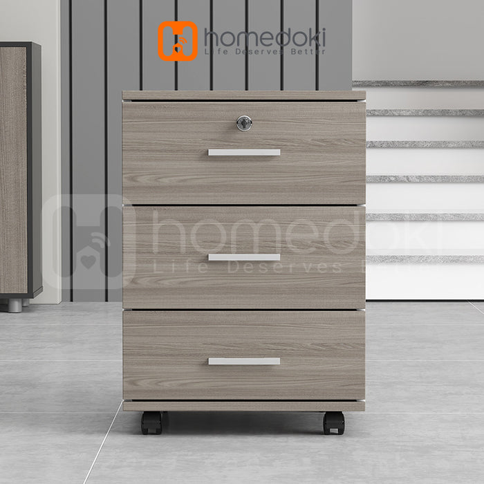 Homedoki Lemari Laci Penyimpanan / Nakas Ruang Kerja / Nakas Meja Kamar Tidur / Meja Nakas Minimalis