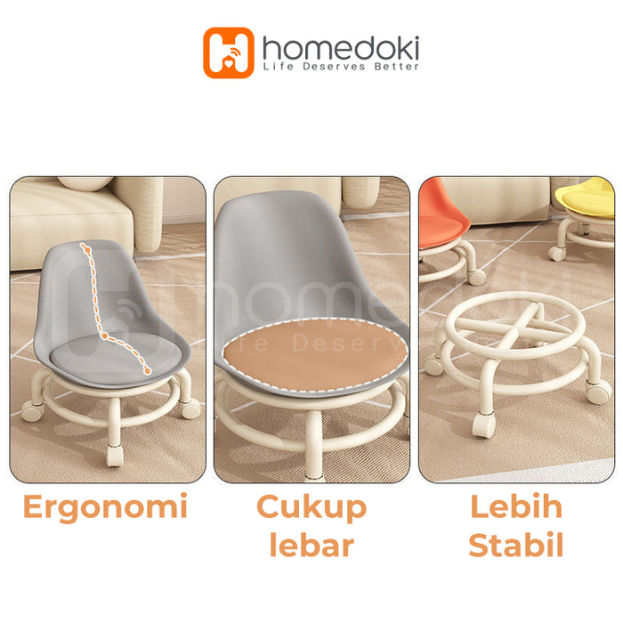 Homedoki Kursi Santai / Kursi Belajar / Kursi Kecil / Kursi Makan / Kursi Belajar Roda