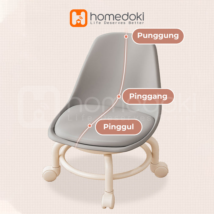 Homedoki Kursi Santai / Kursi Belajar / Kursi Kecil / Kursi Makan / Kursi Belajar Roda