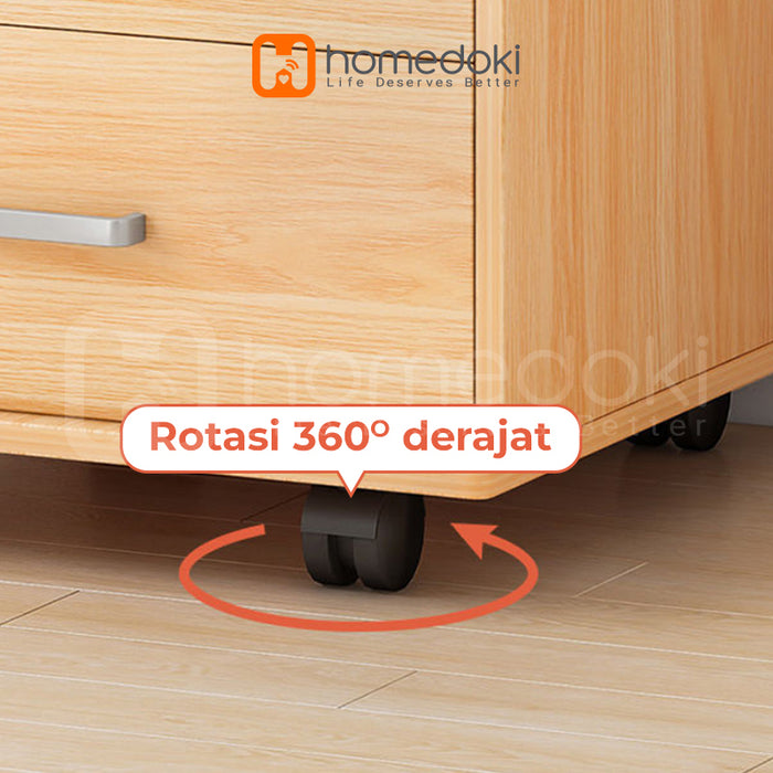 Homedoki Lemari Laci Penyimpanan / Nakas Ruang Kerja / Nakas Meja Kamar Tidur / Meja Nakas Minimalis