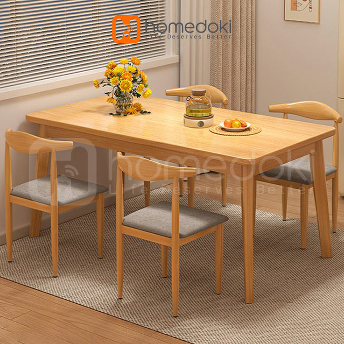 Homedoki Meja Makan Minimalis / Meja Makan Murah / Meja Makan Set 4 Kursi / Kursi Meja Makan