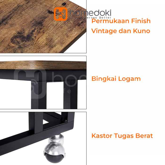 Homedoki Meja Samping Minimalis / Meja Portable / Meja Laptop / Meja Nakas / Sidetable