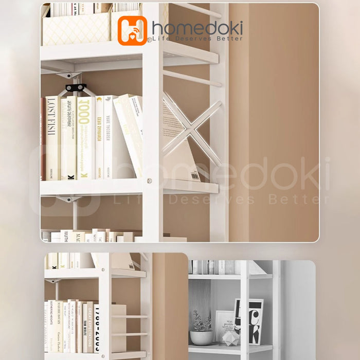 Homedoki Rak Lipat penyimpanan multifungsi 5 tingkat/rak penyimpanan gudang/rak penyimpanan dapur/lemari buku