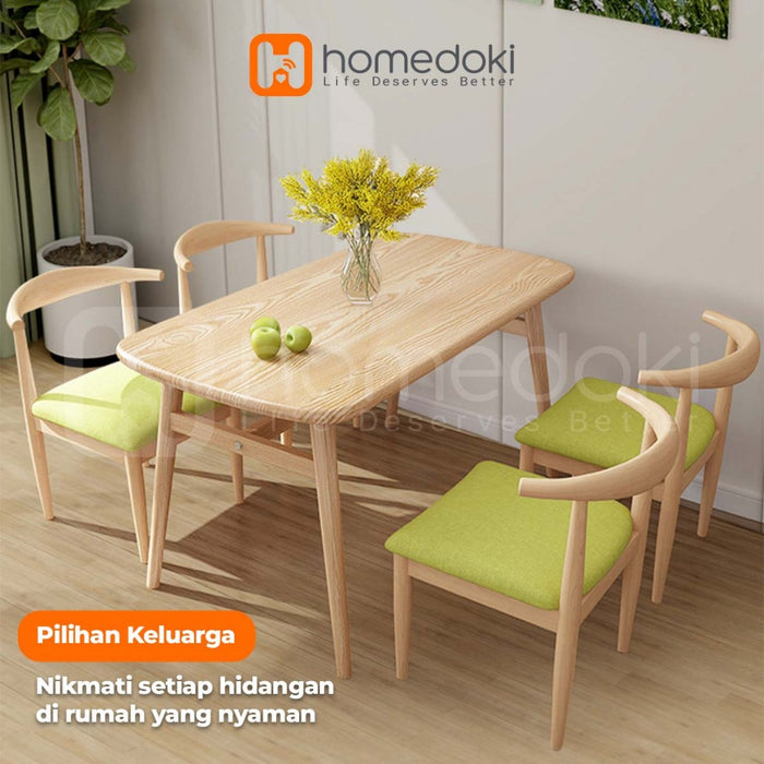 Homedoki Meja Makan/Meja Makan Minimalis/Meja Makan Murah/Meja Makan Putih