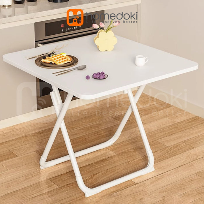 Homedoki Meja lipat portabel serbaguna / meja makan lipat / meja lipat bundar / meja lipat persegi / meja kopi berdiameter 60cm