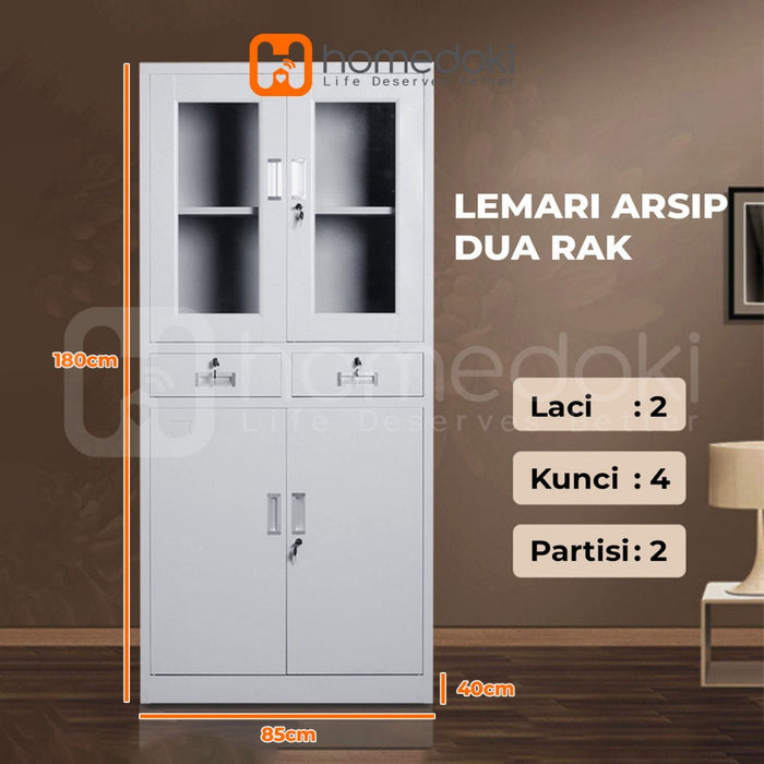 Homedoki Lemari Arsip Kantor/Lemari arsip besi kaca/Lemari Arsip Sekolah/Lemari Besi Arsip