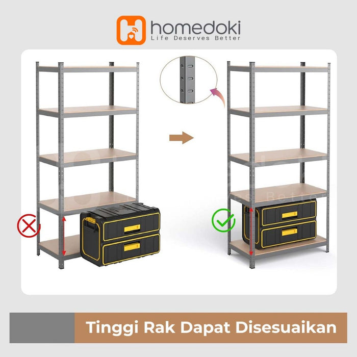 Homedoki Rak Susun Serbaguna/Rak Serbaguna/Rak Besi/Rak Dapur Serbaguna Rak Susun Besi/Rak Besi Siku