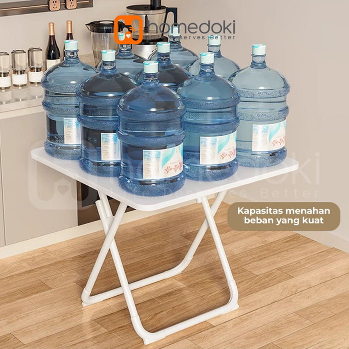 Homedoki Meja lipat portabel serbaguna / meja makan lipat / meja lipat bundar / meja lipat persegi / meja kopi berdiameter 60cm