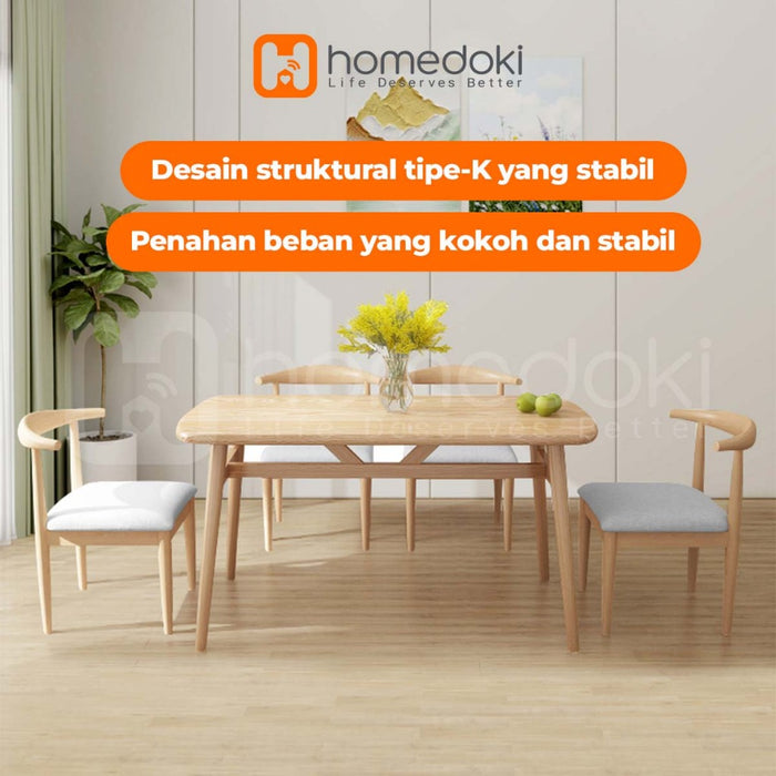 Homedoki Meja Makan/Meja Makan Minimalis/Meja Makan Murah/Meja Makan Putih