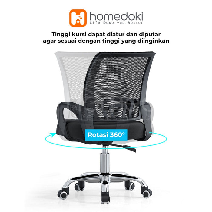 Homedoki Kursi Kantor / Kursi Gaming / Kursi Putar / Kursi Kerja / Kursi Jaring