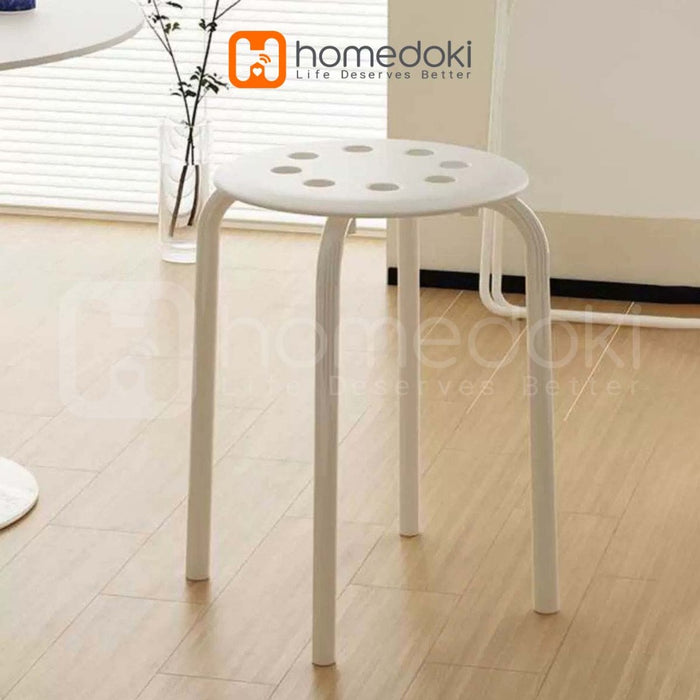 Homedoki Bangku Bakso/Bangku Makan/Bangku Cafe/Bangku Besi Kecil / Kursi Murah / Kursi Dapat Ditumpuk