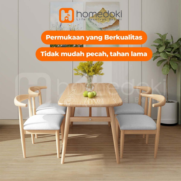 Homedoki Meja Makan/Meja Makan Minimalis/Meja Makan Murah/Meja Makan Putih