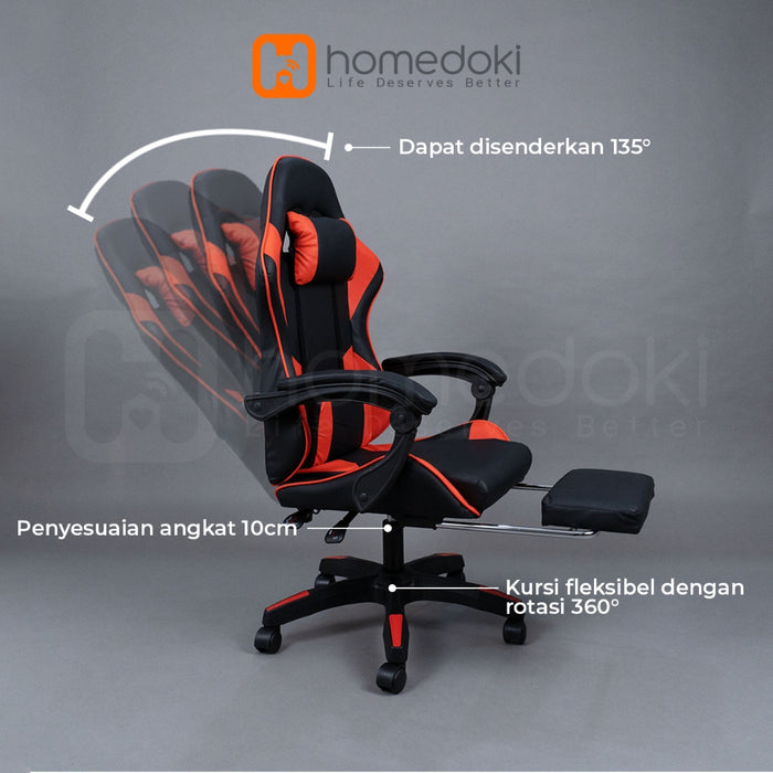 Homedoki Kursi Gaming / Kursi Kantor / Kursi Putar/ Kursi Ergonomis / Kursi Kerja