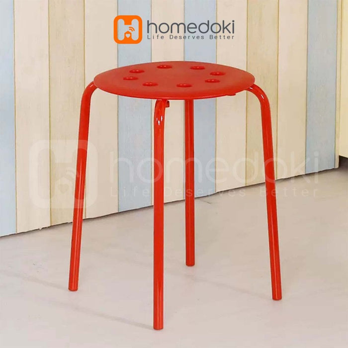 Homedoki Bangku Bakso/Bangku Makan/Bangku Cafe/Bangku Besi Kecil / Kursi Murah / Kursi Dapat Ditumpuk