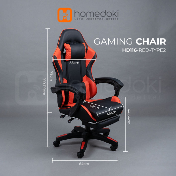 Homedoki Kursi Gaming / Kursi Kantor / Kursi Putar/ Kursi Ergonomis / Kursi Kerja