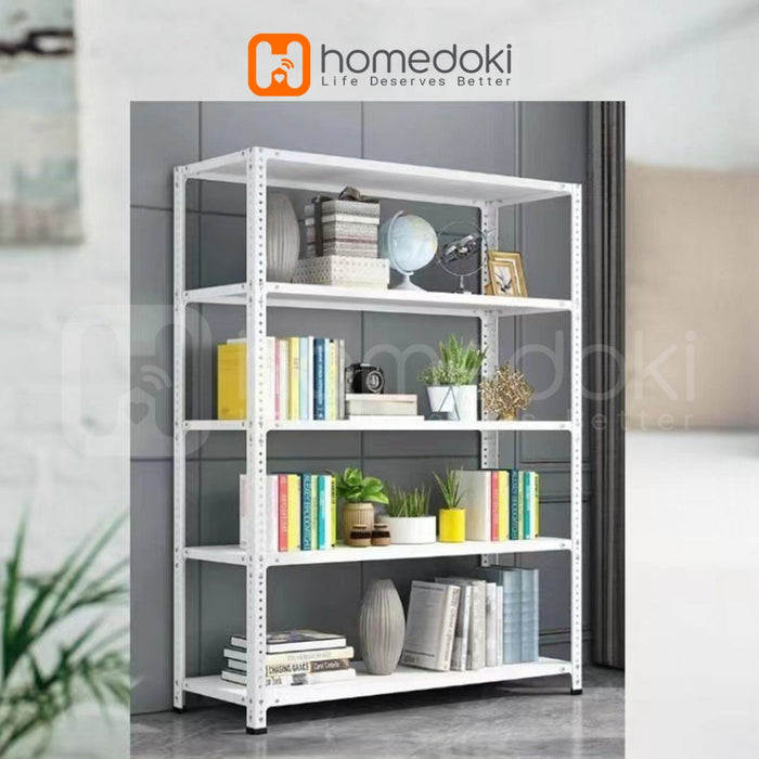 Homedoki Rak penyimpanan multifungsi 5 tingkat/rak penyimpanan gudang/rak penyimpanan dapur/lemari buku
