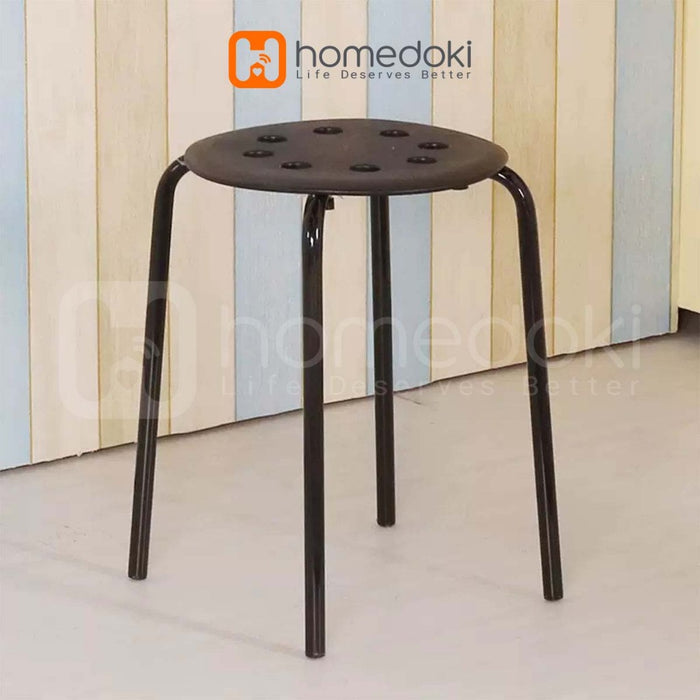 Homedoki Bangku Bakso/Bangku Makan/Bangku Cafe/Bangku Besi Kecil / Kursi Murah / Kursi Dapat Ditumpuk