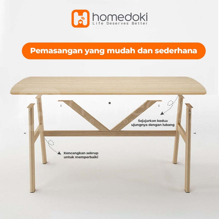 Homedoki Meja Makan/Meja Makan Minimalis/Meja Makan Murah/Meja Makan Putih