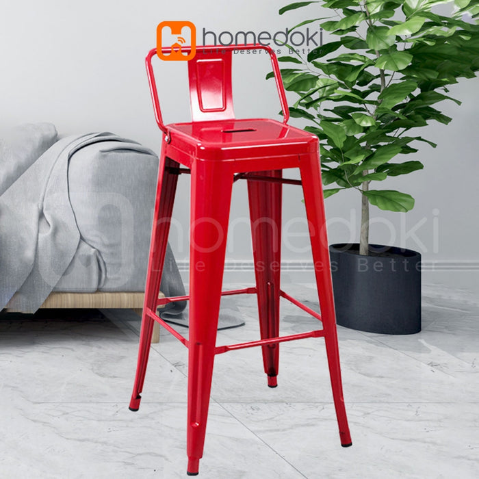 Homedoki Kursi Bar Besi/Kursi Makan/ Kursi Persegi Tinggi / Kursi Outdoor