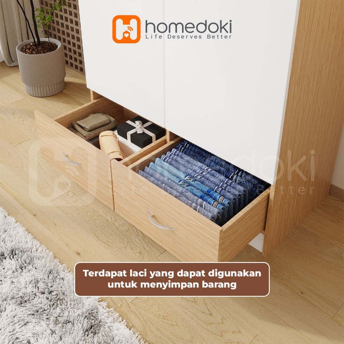 Homedoki Lemari Pakaian/Lemari Pakaian/Lemari Baju/Lemari Baju Minimalis/Lemari Pakaian Estetik/Lemari Baju Aesthetic