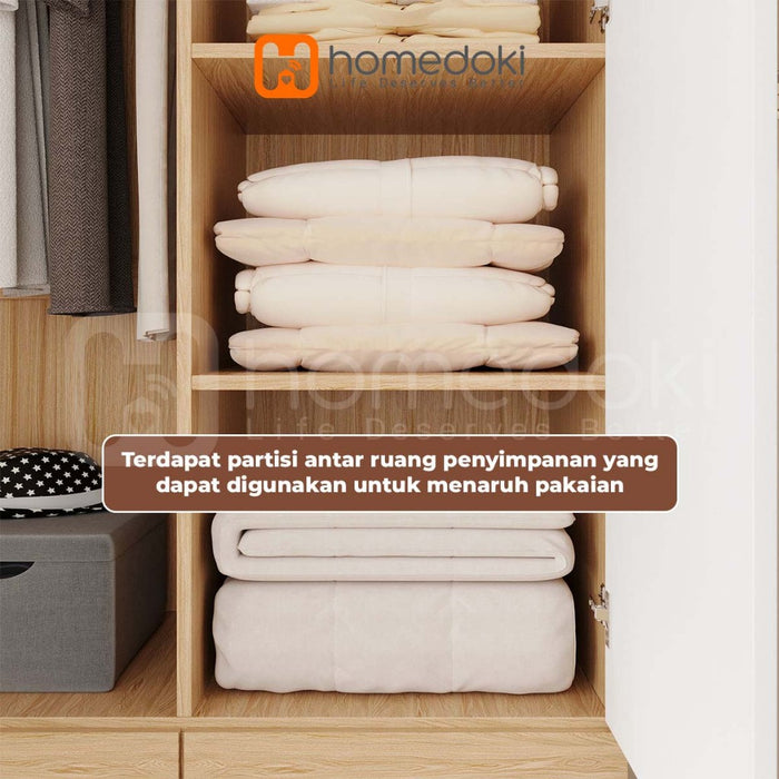 Homedoki Lemari Pakaian/Lemari Pakaian/Lemari Baju/Lemari Baju Minimalis/Lemari Pakaian Estetik/Lemari Baju Aesthetic