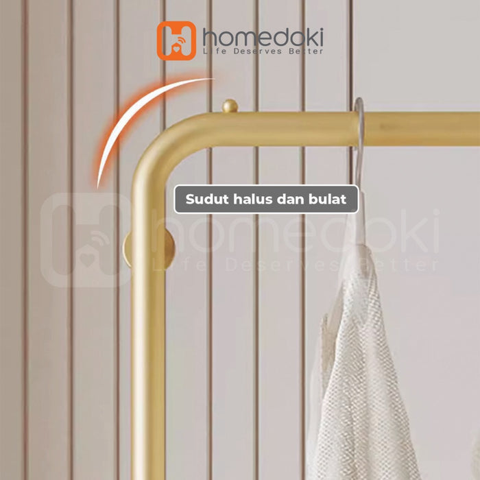 Homedoki Rak Baju Gantung / Stand Hanger Besi / Rak Baju / Rak Gantungan Baju Aesthetic/Rak Pakaian Minimalis