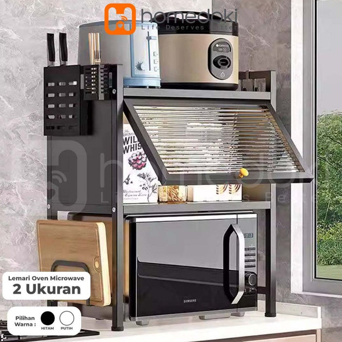 Homedoki Rak Dapur Multitingkat Adjustable/ Rak Microwave /Rice Cooker Rak /Rak Penyimpanan Serbaguna