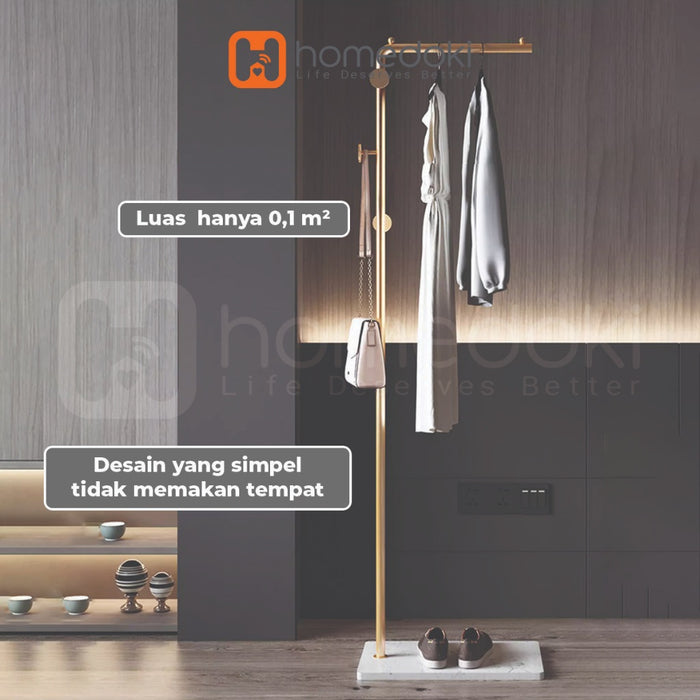 Homedoki Rak Baju Gantung / Stand Hanger Besi / Rak Baju / Rak Gantungan Baju Aesthetic/Rak Pakaian Minimalis