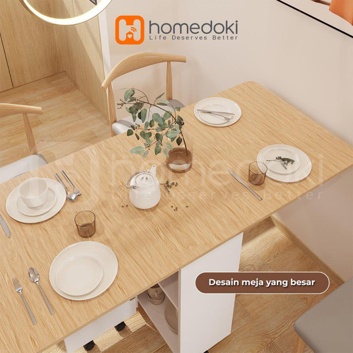 Homedoki Meja Makan Lipat / Meja Makan / Meja Lipat / Meja Makan Kayu / Meja Lipat Sederhana
