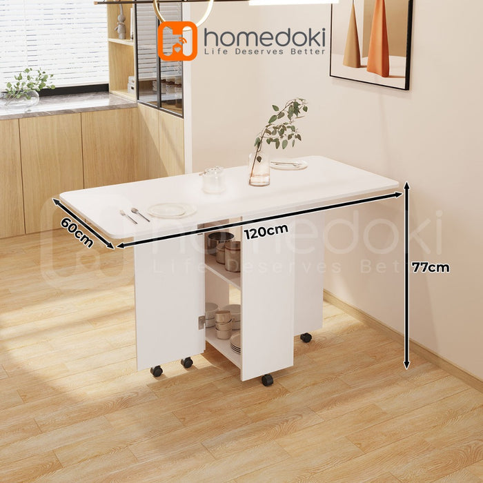 Homedoki Meja Makan Lipat / Meja Makan / Meja Lipat / Meja Makan Kayu / Meja Lipat Sederhana