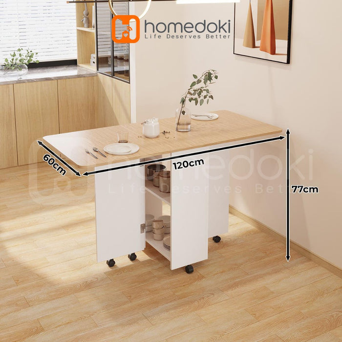 Homedoki Meja Makan Lipat / Meja Makan / Meja Lipat / Meja Makan Kayu / Meja Lipat Sederhana