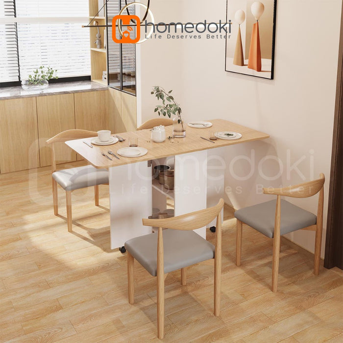 Homedoki Meja Makan Lipat / Meja Makan / Meja Lipat / Meja Makan Kayu / Meja Lipat Sederhana