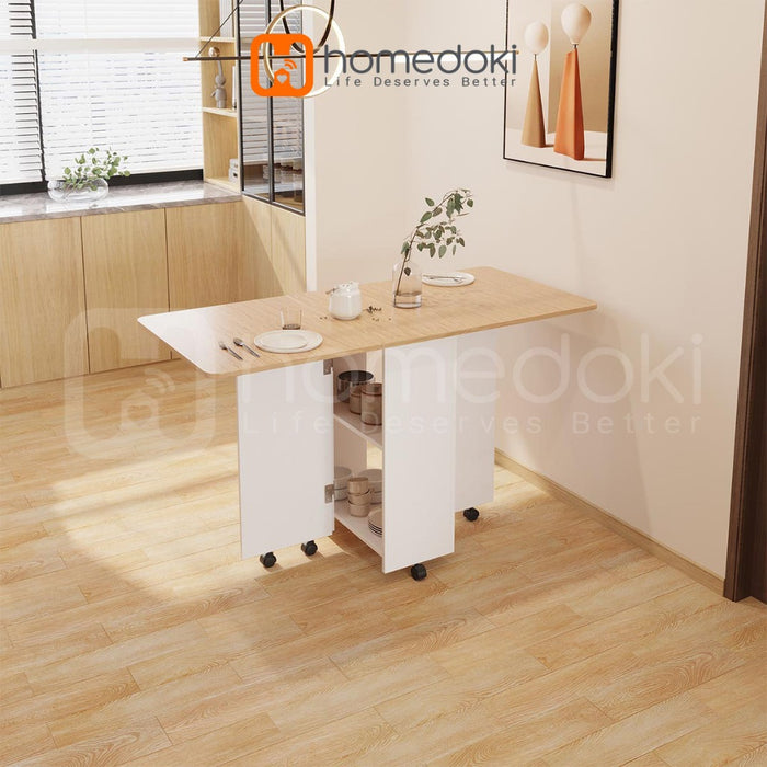 Homedoki Meja Makan Lipat / Meja Makan / Meja Lipat / Meja Makan Kayu / Meja Lipat Sederhana